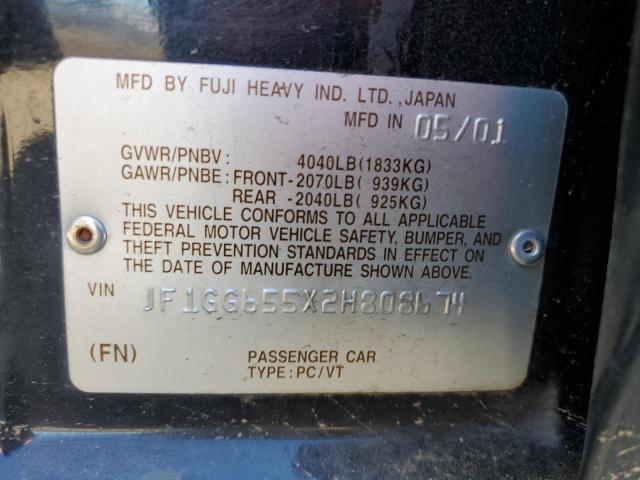 Photo 10 from auction – 2002 SUBARU IMPREZA TS with VIN JF1GG655X2H808674