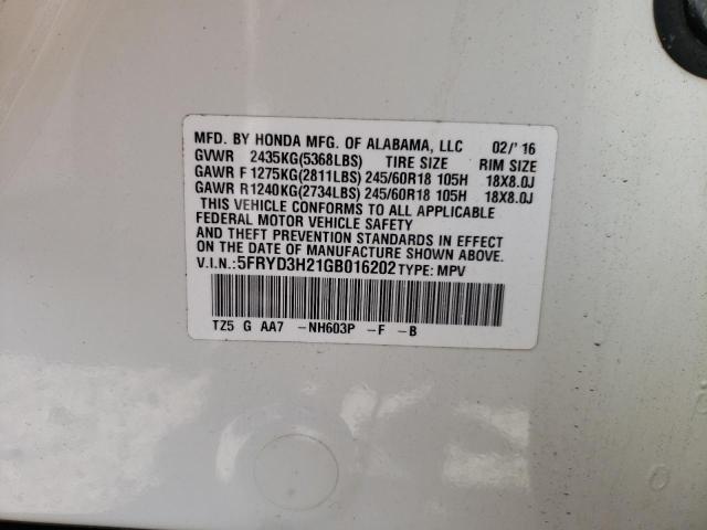 Photo 10 from auction – 2016 ACURA MDX with VIN 5FRYD3H21GB016202