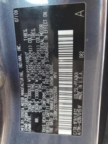 Photo 10 from auction – 2009 TOYOTA SIENNA XLE with VIN 5TDBK22C19S022668