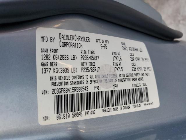 Photo 10 from auction – 2005 CHRYSLER PACIFICA T with VIN 2C8GF68415R588543