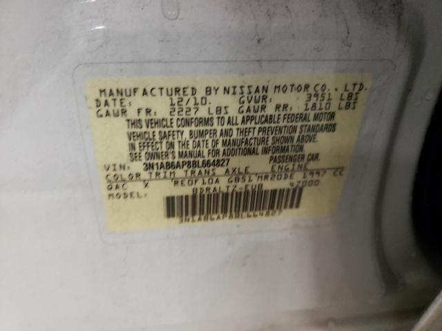 Photo 10 from auction – 2011 NISSAN SENTRA 2.0 with VIN 3N1AB6AP8BL664827