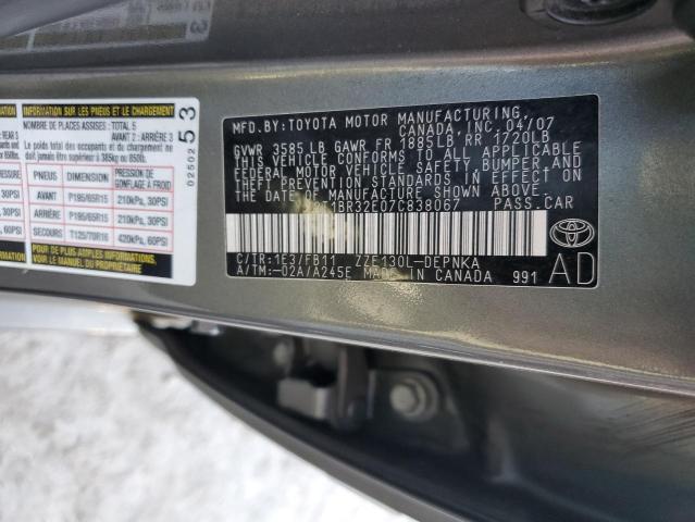Photo 10 from auction – 2007 TOYOTA COROLLA CE with VIN 2T1BR32E07C838067
