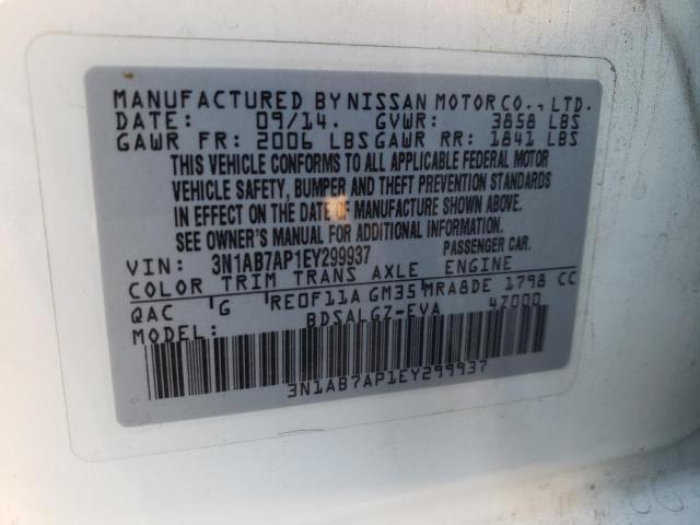 Photo 10 from auction – 2014 NISSAN SENTRA S with VIN 3N1AB7AP1EY299937