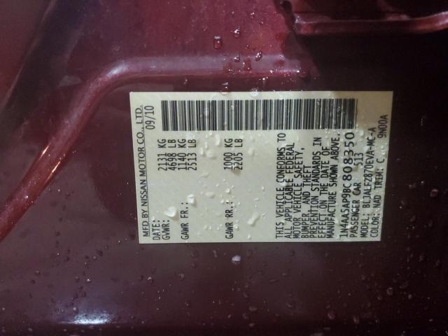Photo 10 from auction – 2011 NISSAN MAXIMA S with VIN 1N4AA5AP9BC808350