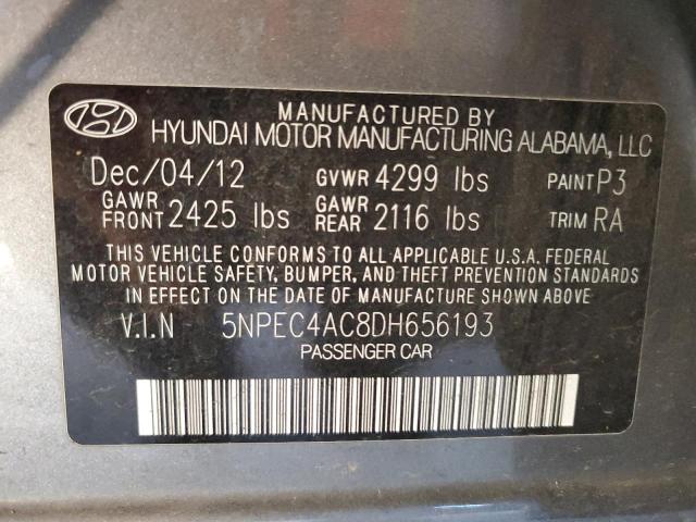Photo 10 from auction – 2013 HYUNDAI SONATA SE with VIN 5NPEC4AC8DH656193
