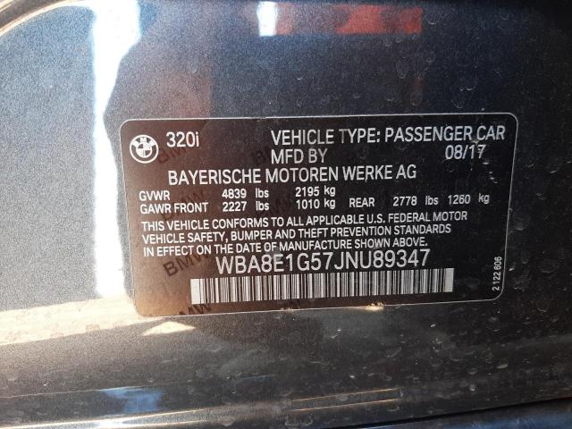 Photo 10 from auction – 2018 BMW 320 I with VIN WBA8E1G57JNU89347