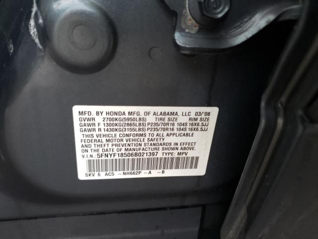 Photo 10 from auction – 2006 HONDA PILOT EX with VIN 5FNYF18506B021397