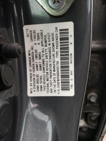 Photo 10 from auction – 2013 HONDA CIVIC HF with VIN 2HGFB2F64DH531734