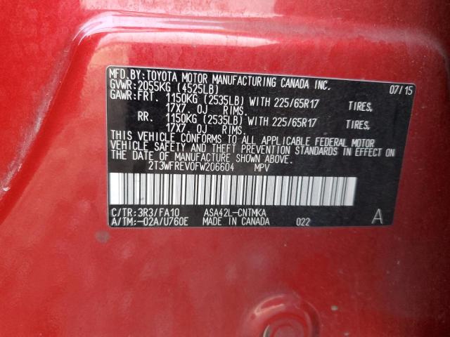 Photo 10 from auction – 2015 TOYOTA RAV4 XLE with VIN 2T3WFREV0FW206604