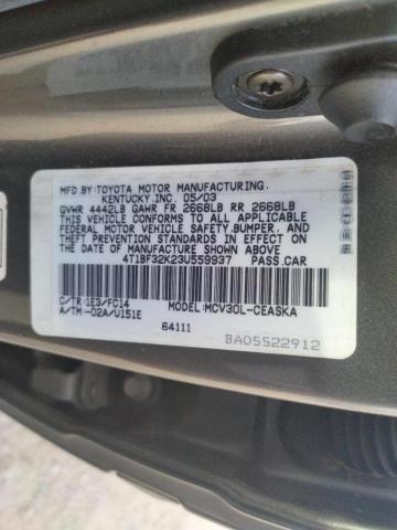 Photo 10 from auction – 2003 TOYOTA CAMRY LE with VIN 4T1BF32K23U559937