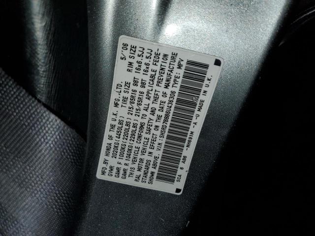 Photo 10 from auction – 2006 HONDA CR-V EX with VIN SHSRD78886U436306