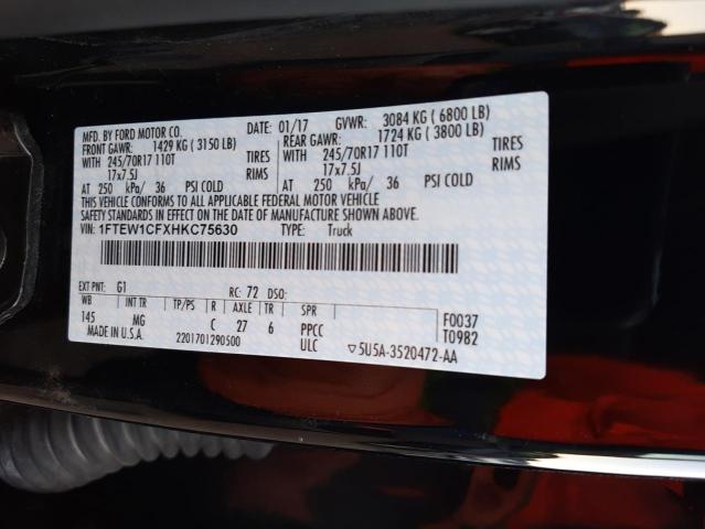 Photo 10 from auction – 2017 FORD F150 SUPER with VIN 1FTEW1CFXHKC75630