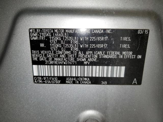 Photo 10 from auction – 2015 TOYOTA RAV4 XLE with VIN 2T3RFREV4FW314771