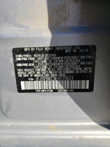 Photo 10 from auction – 2014 SUBARU XV CROSSTR with VIN JF2GPBKC3EH275613