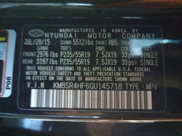 Photo 10 from auction – 2016 HYUNDAI SANTA FE S with VIN KM8SR4HF6GU145718