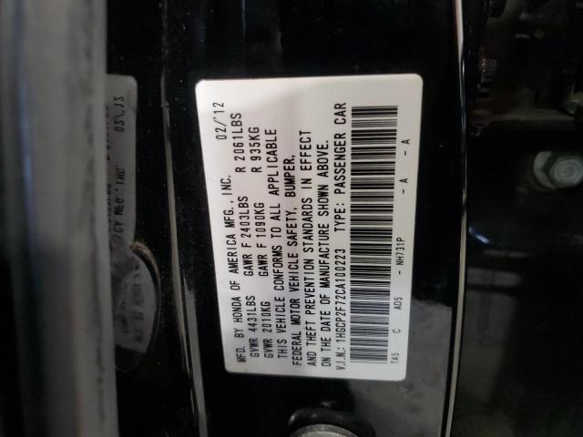 Photo 10 from auction – 2012 HONDA ACCORD EX with VIN 1HGCP2F72CA100223