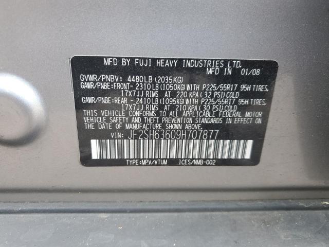 Photo 10 from auction – 2009 SUBARU FORESTER 2 with VIN JF2SH63609H707877