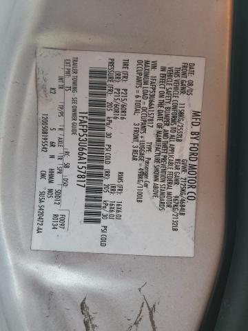 Photo 10 from auction – 2006 FORD TAURUS SE with VIN 1FAFP53U66A157817