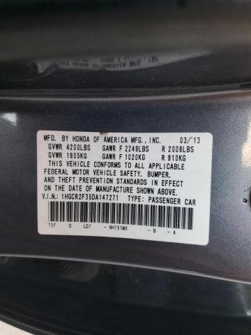 Photo 10 from auction – 2013 HONDA ACCORD LX with VIN 1HGCR2F35DA147271