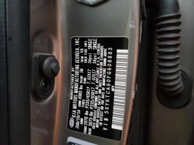 Photo 10 from auction – 2015 KIA SORENTO LX with VIN 5XYKTCA60FG608883