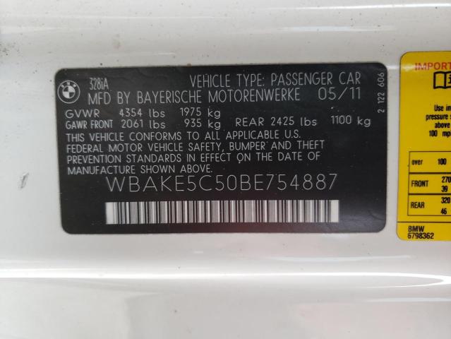 Photo 10 from auction – 2011 BMW 328 I SULE with VIN WBAKE5C50BE754887