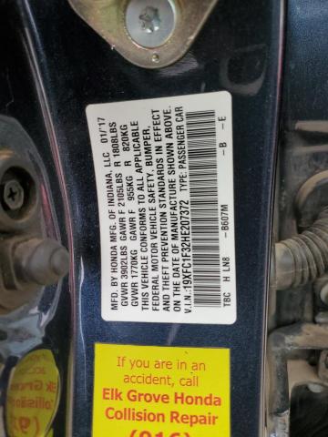 Photo 10 from auction – 2017 HONDA CIVIC EX with VIN 19XFC1F32HE207372