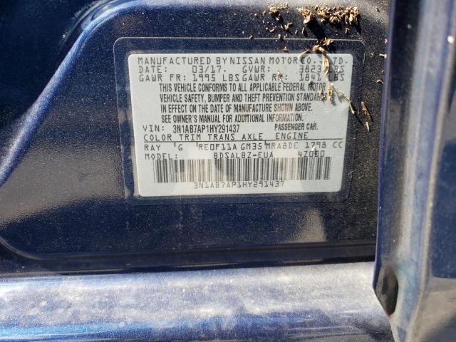 Photo 10 from auction – 2017 NISSAN SENTRA S with VIN 3N1AB7AP1HY291437