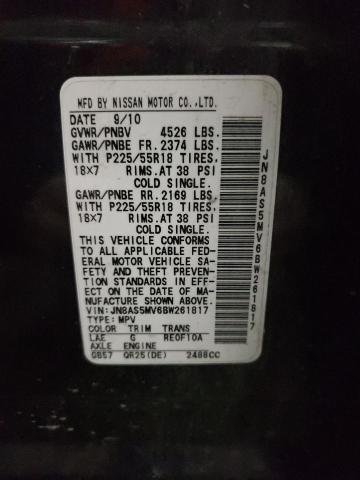 Photo 10 from auction – 2011 NISSAN ROGUE S with VIN JN8AS5MV6BW261817