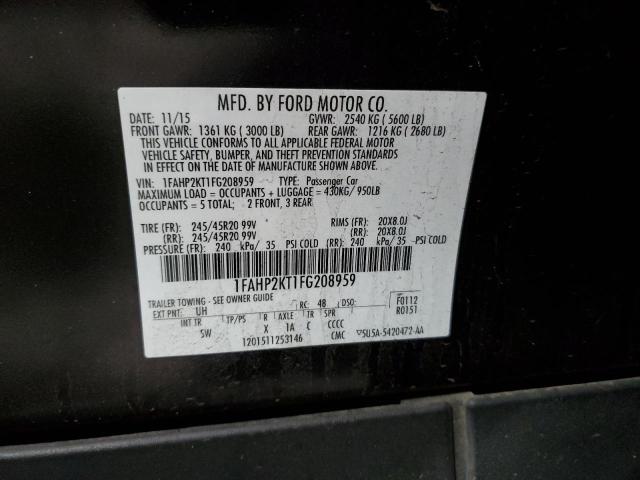 Photo 10 from auction – 2015 FORD TAURUS SHO with VIN 1FAHP2KT1FG208959