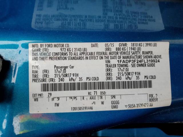 Photo 10 from auction – 2015 FORD FOCUS SE with VIN 1FADP3F24FL319924