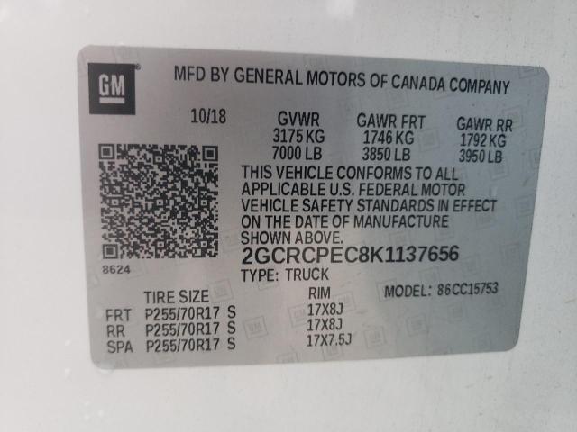 Photo 10 from auction – 2019 CHEVROLET SILVERADO with VIN 2GCRCPEC8K1137656