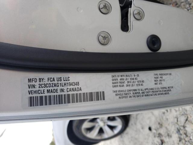 Photo 10 from auction – 2020 DODGE CHALLENGER with VIN 2C3CDZAG1LH194348