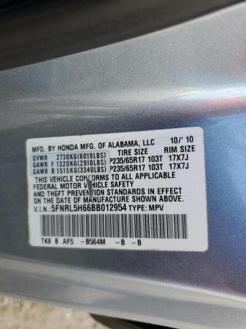 Photo 10 from auction – 2011 HONDA ODYSSEY EX with VIN 5FNRL5H66BB012954