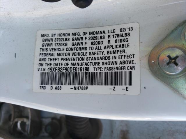 Photo 10 from auction – 2013 HONDA CIVIC EXL with VIN 19XFB2F90DE016198