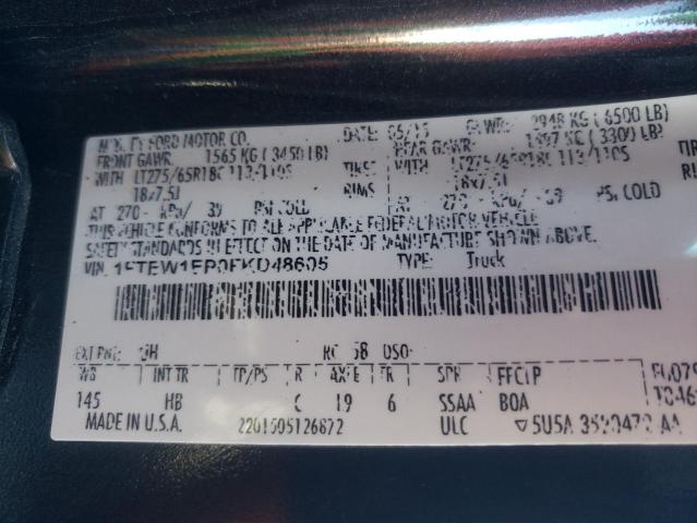 Photo 10 from auction – 2015 FORD F150 SUPER with VIN 1FTEW1EP0FKD48605