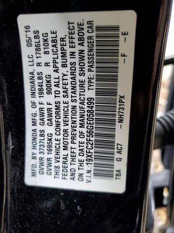 Photo 10 from auction – 2016 HONDA CIVIC LX with VIN 19XFC2F56GE058499