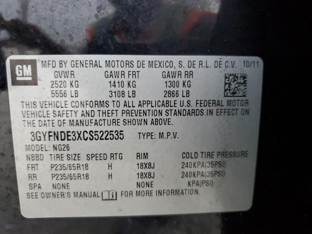 Photo 10 from auction – 2012 CADILLAC SRX LUXURY with VIN 3GYFNDE3XCS522535