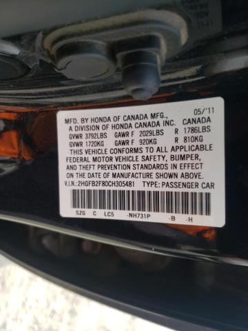 Photo 10 from auction – 2012 HONDA CIVIC EX with VIN 2HGFB2F80CH305481