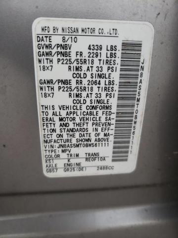 Photo 10 from auction – 2011 NISSAN ROGUE S with VIN JN8AS5MT0BW561111