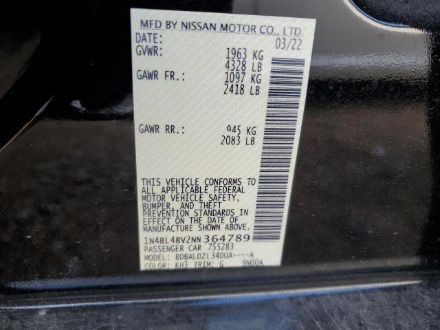 Photo 10 from auction – 2022 NISSAN ALTIMA S with VIN 1N4BL4BV2NN364789
