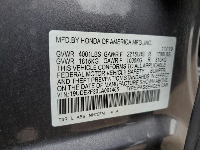 Photo 10 from auction – 2020 ACURA ILX with VIN 19UDE2F33LA001465