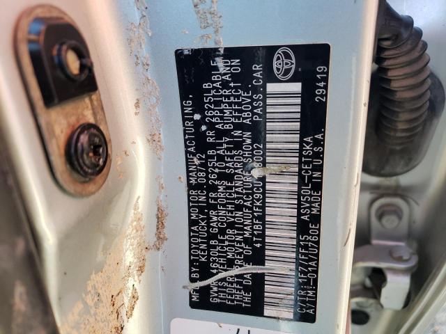 Photo 10 from auction – 2012 TOYOTA CAMRY BASE with VIN 4T1BF1FK9CU148002