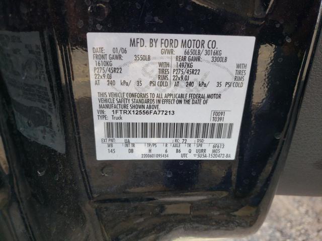 Photo 10 from auction – 2006 FORD F150 with VIN 1FTRX12556FA77213