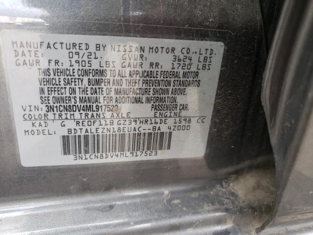 Photo 10 from auction – 2021 NISSAN VERSA S with VIN 3N1CN8DV4ML917523