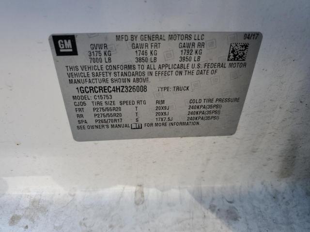 Photo 10 from auction – 2017 CHEVROLET SILVERADO with VIN 1GCRCREC4HZ326008