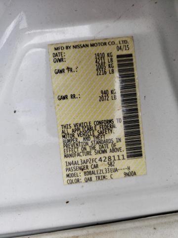 Photo 10 from auction – 2015 NISSAN ALTIMA 2.5 with VIN 1N4AL3AP2FC428111