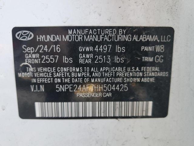 Photo 10 from auction – 2017 HYUNDAI SONATA SE with VIN 5NPE24AF7HH504425