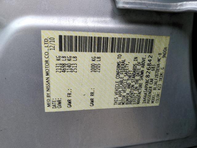 Photo 10 from auction – 2011 NISSAN MAXIMA S with VIN 1N4AA5APXBC826842