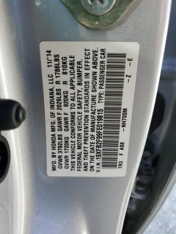 Photo 10 from auction – 2015 HONDA CIVIC EXL with VIN 19XFB2F99FE019815