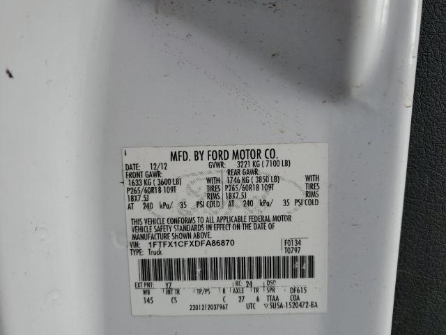 Photo 10 from auction – 2013 FORD F150 SUPER with VIN 1FTFX1CFXDFA86870